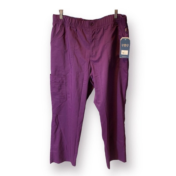 Cherokee Workwear Revolution Tech WW250AB Men's Scrub Pants Eggplant Sz. L NWT - Picture 1 of 9